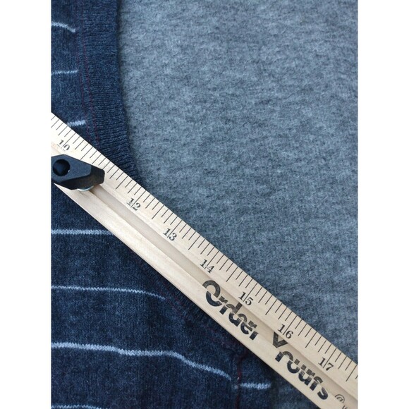 Vintage Y2K American Eagle Sweater Vest Mens Large Wool V Neck Striped Pullover - Picture 11 of 12
